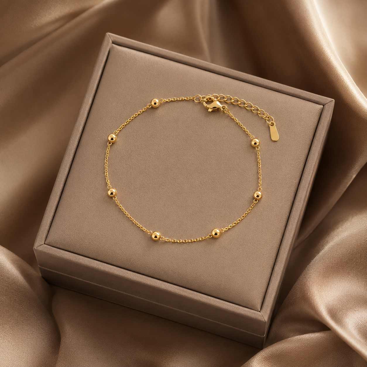 Gold Bead Chain Bracelet