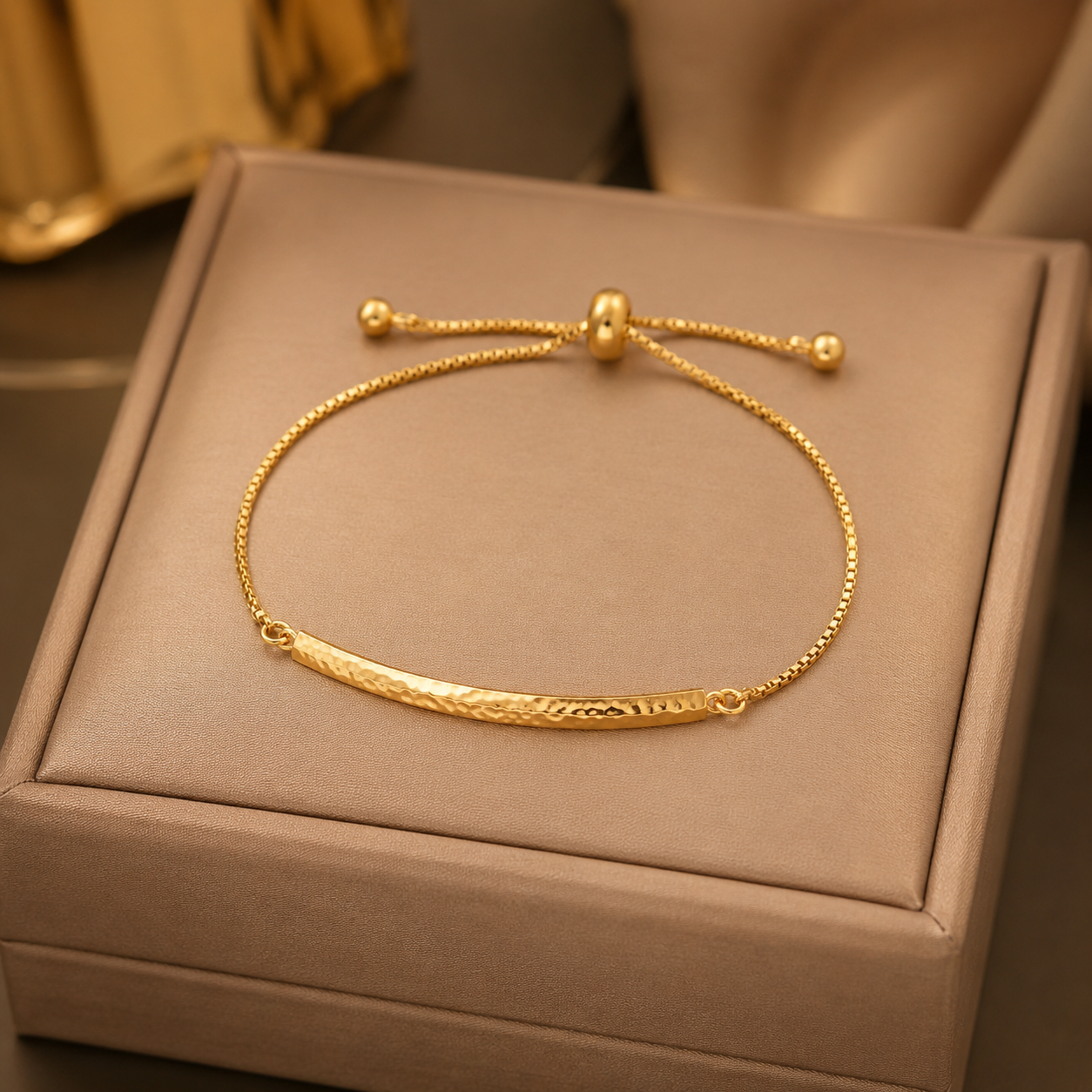 Hammered Bar Slider Bracelet