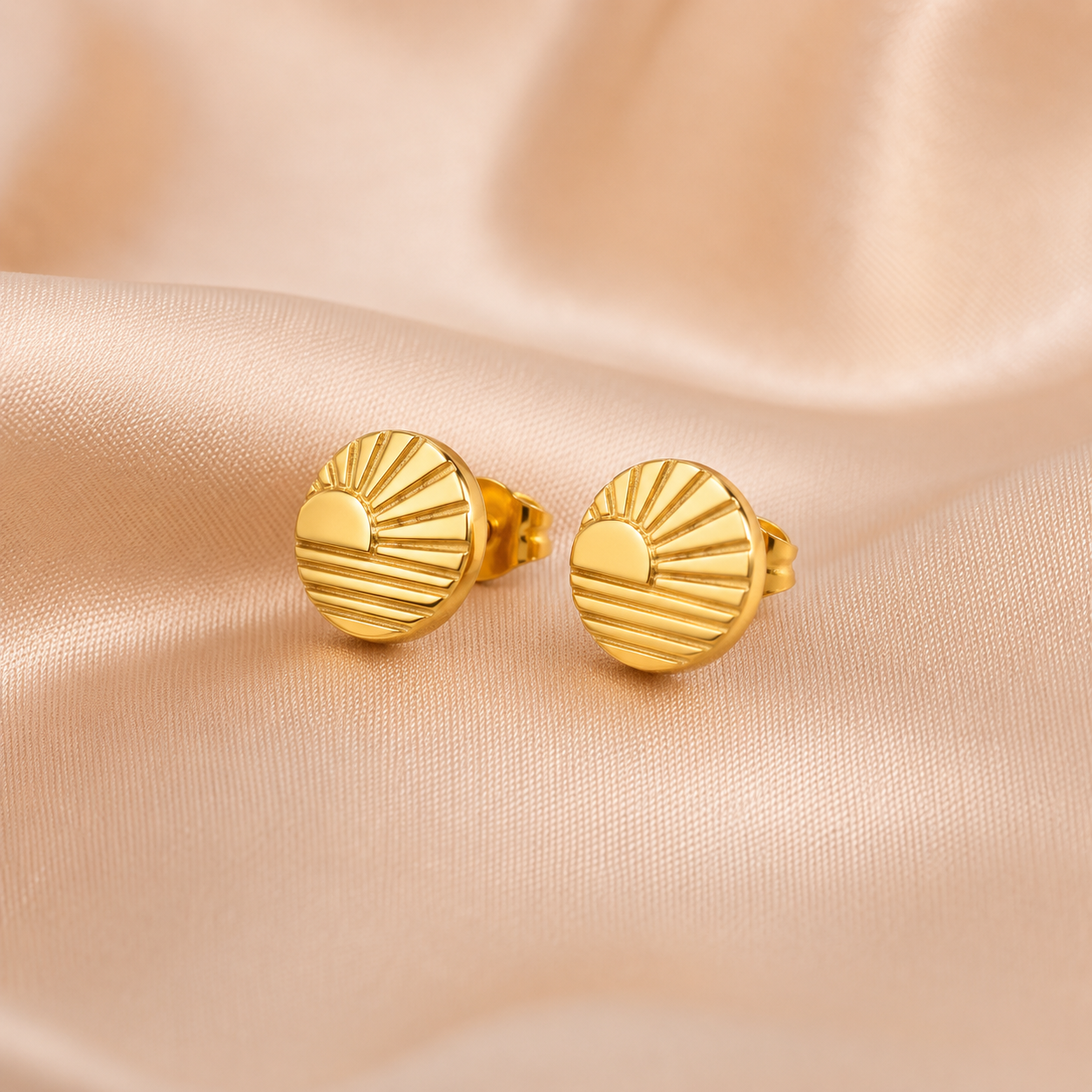 Sunrise Disc Stud Earrings