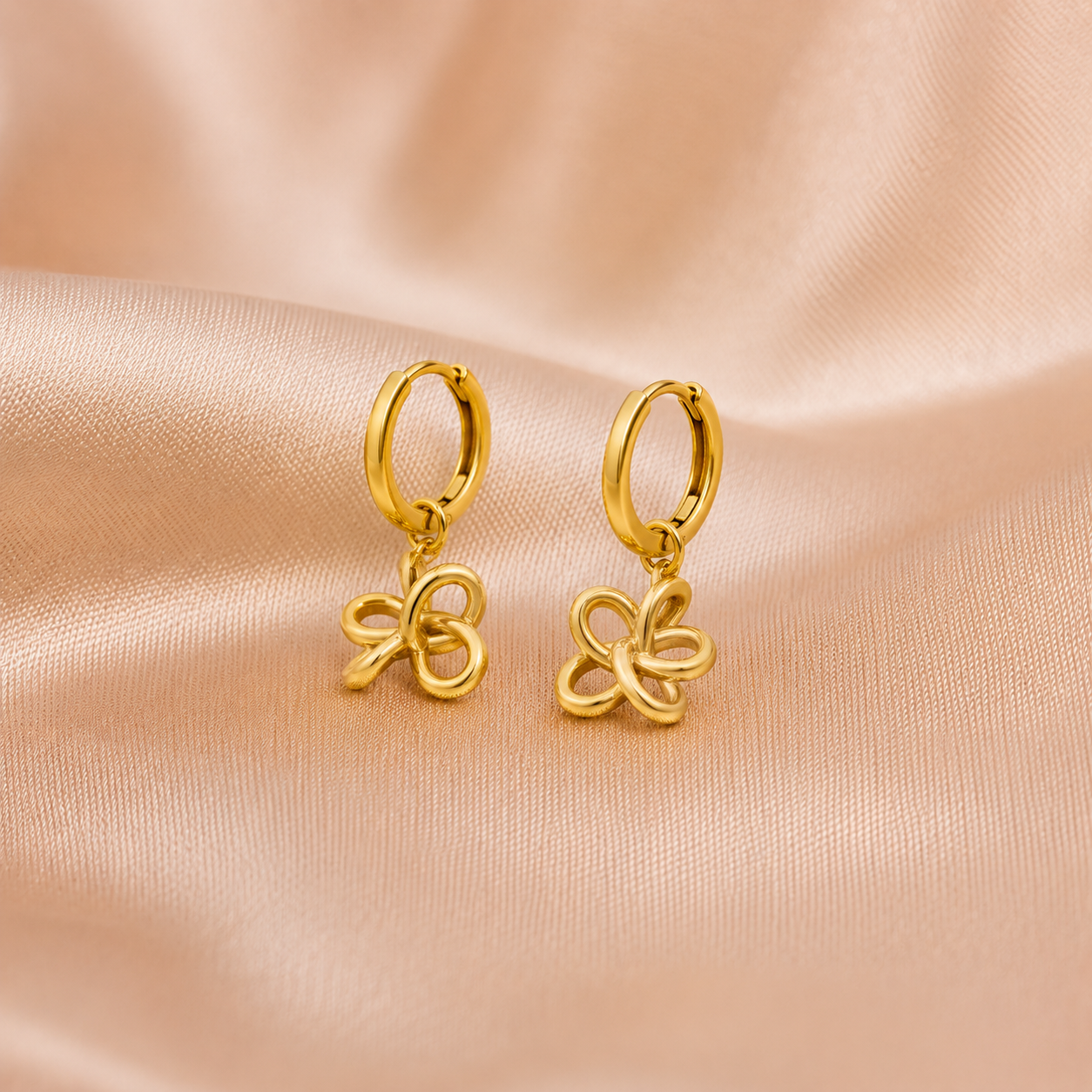 Looped Petal Hoop Earrings