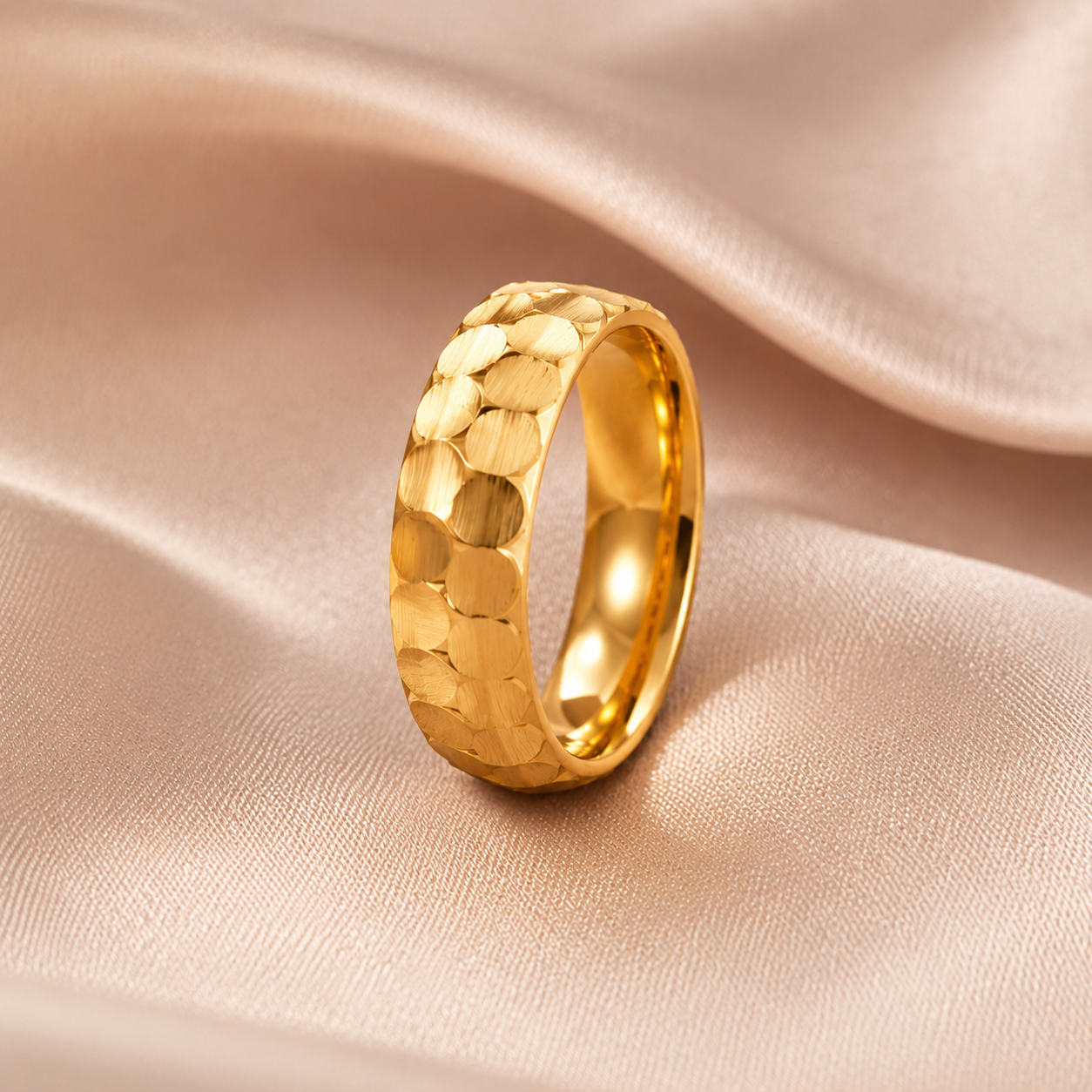 Textured Disc Band Ring
